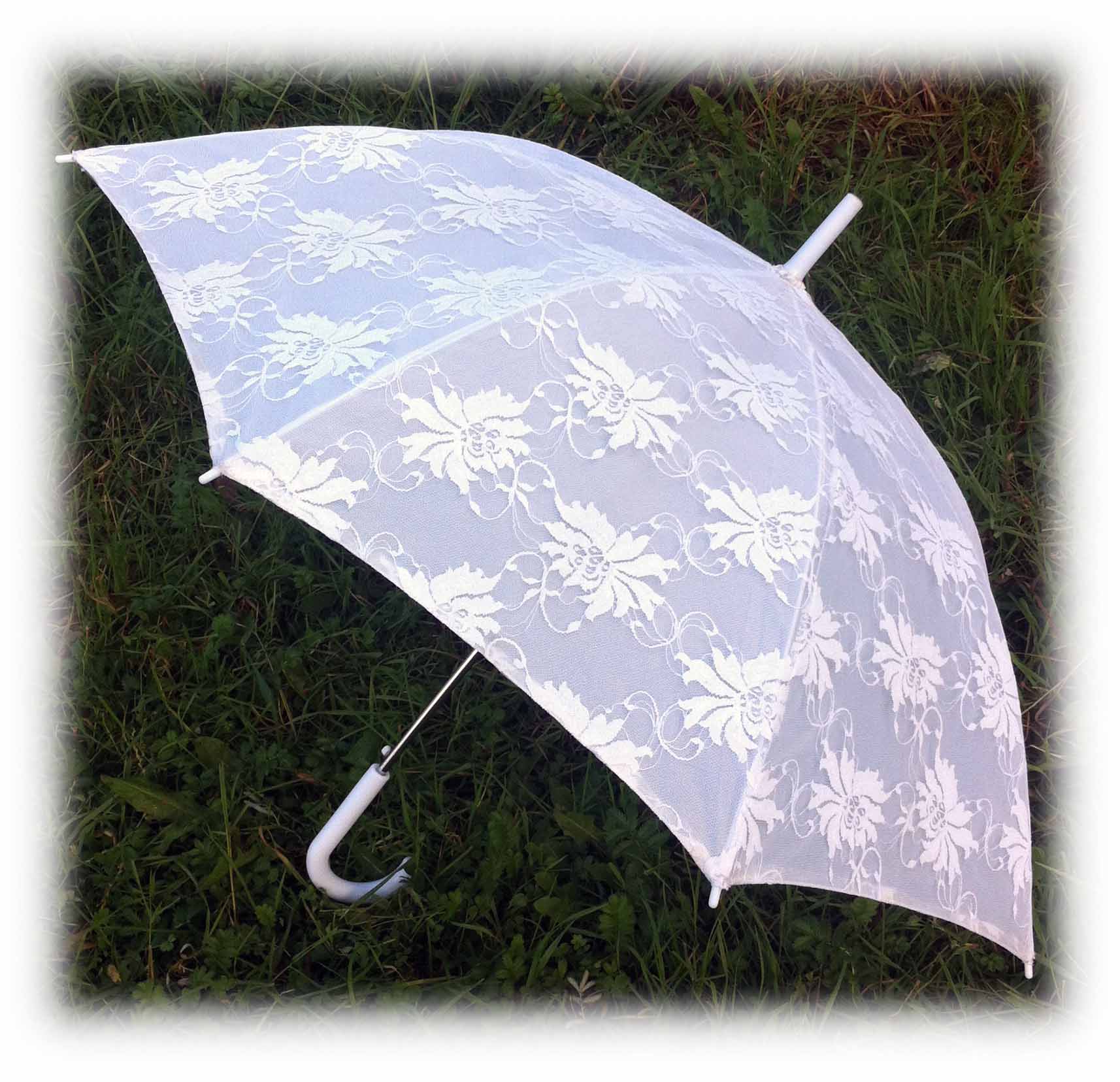 Белый свадебный зонт, модель Алисия