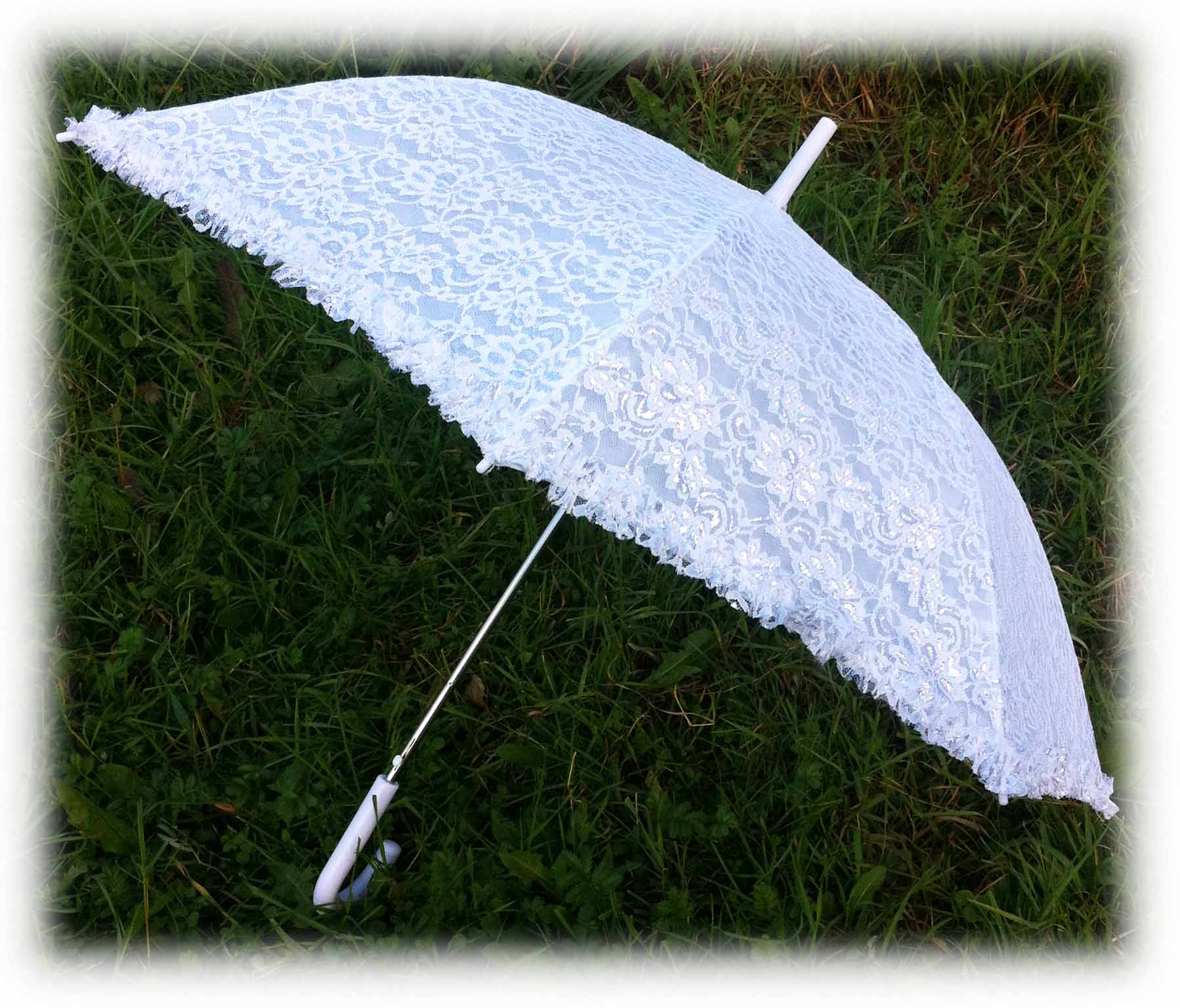 Серебристый свадебный зонт, модель Серебро