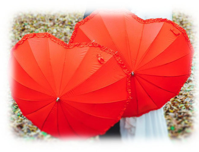 Красный зонт, модель Сердце
